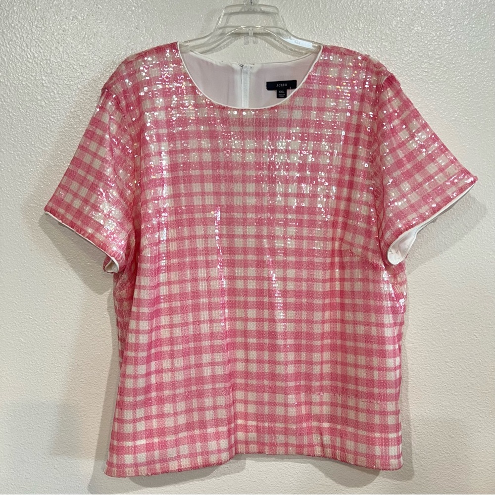 J. Crew Pink Plaid Women's Top - Picture 5 of 8